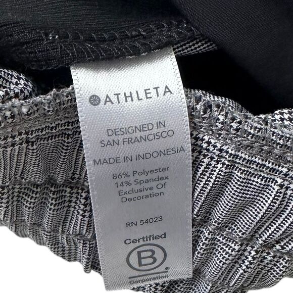 Athleta Black/Gray Plaid Brooklyn Ankle Pants Women's Size 10 | 26-43 - Picture 4 of 7